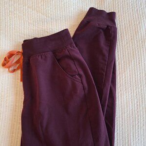 FIGS Maroon Zamora Jogger Scrub Pants, Size S